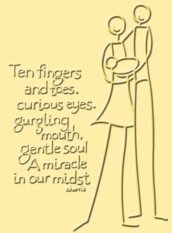 Cuttlebug A2 Embossing Folder : BABY ANNOUNCEMENT